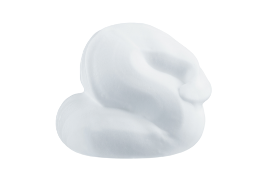 Shaving foam isolated on white background. Full Depth of field. Focus stacking. PNG