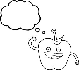 thought bubble cartoon apple