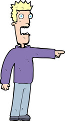 cartoon terrified man