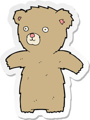 sticker of a cute cartoon teddy bear