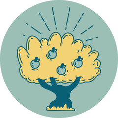 icon of tattoo style apple tree