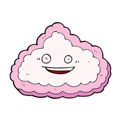cartoon happy pink cloud
