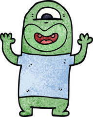 cartoon doodle alien monster