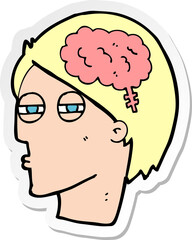 sticker of a cartoon man thinking carefully