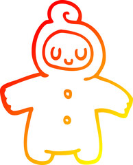 warm gradient line drawing cartoon human baby