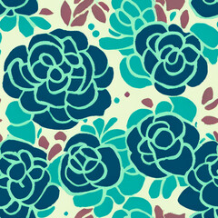 Flowers seamless pattern. Abstract floral design element illustration. Vintage trendy colorful summer flowers background. Modern floral pattern tile for fashion textile fabric, cloth, home decor