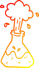 warm gradient line drawing cartoon science experiment