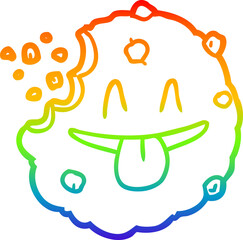 rainbow gradient line drawing Cartoon cookie