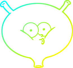 cold gradient line drawing cartoon bladder
