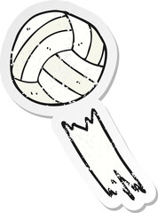 retro distressed sticker of a cartoon soccer ball