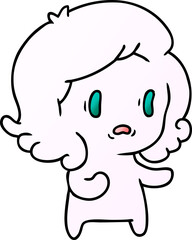 gradient cartoon of kawaii scary ghost