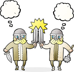 thought bubble cartoon viking warriors