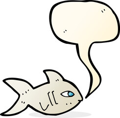 cartoon fish with speech bubble
