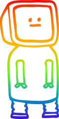 rainbow gradient line drawing cartoon funny robot