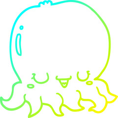cold gradient line drawing cartoon jellyfish
