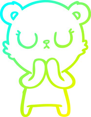 cold gradient line drawing peaceful cartoon bear cub