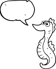 speech bubble cartoon seahorse