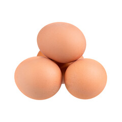 Brown chicken egg isolated on white background. Full Depth of field. Focus stacking. PNG
