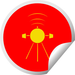 circular peeling sticker cartoon satellite