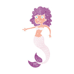 cartoon pink mermaid