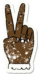 peace symbol two finger hand gesture illustration