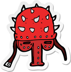 sticker of a cartoon spiked helmet