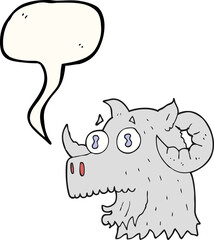 speech bubble cartoon ram head