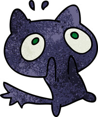 textured cartoon kawaii of a shocked cat