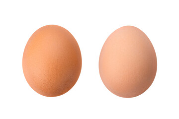 Brown chicken egg isolated on white background. Full Depth of field. Focus stacking. PNG