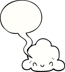 cartoon cloud and speech bubble