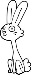 line drawing cartoon rabbit