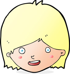 cartoon happy female face