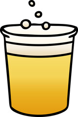 quirky gradient shaded cartoon glass of beer
