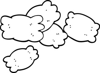 black and white cartoon pasta