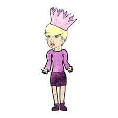 cartoon woman wearing paper crown