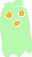 flat color illustration cartoon ghost