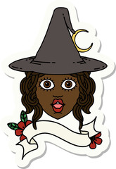 human witch character face sticker