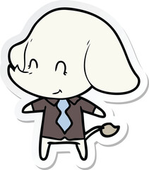 sticker of a cute cartoon elephant boss
