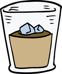 cartoon doodle whisky glass