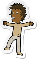 sticker of a cartoon happy man