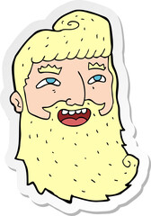 sticker of a cartoon man with beard laughing