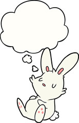 Obraz na płótnie Canvas cartoon rabbit sleeping and thought bubble