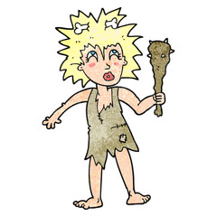 textured cartoon cave woman