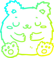 cold gradient line drawing cute cartoon bear