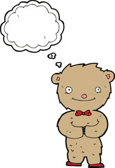 cartoon teddy bear with thought bubble