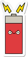 sticker of a cute cartoon battery