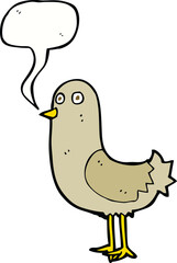 cartoon bird with speech bubble