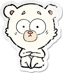 Obraz premium distressed sticker of a surprised polar bear cartoon