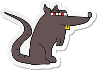 sticker of a cartoon evil rat