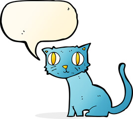 cartoon cat with speech bubble